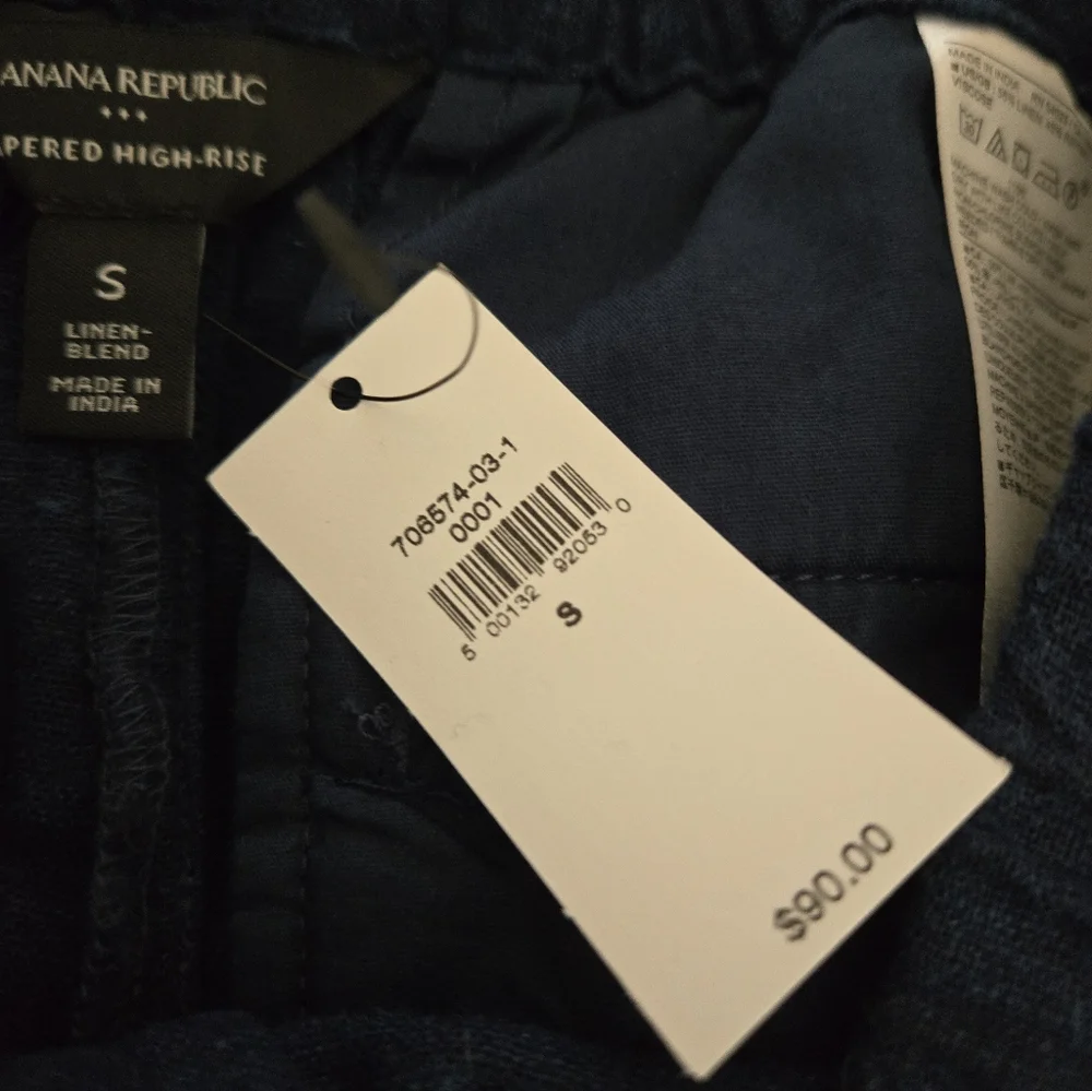 NWT Banana Republic Tapered Linen-Blend Pull-On Pant